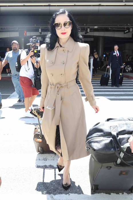 dita von teese knows how to travel in style