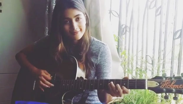 Pooja Hegde learns the guitar and sings as well