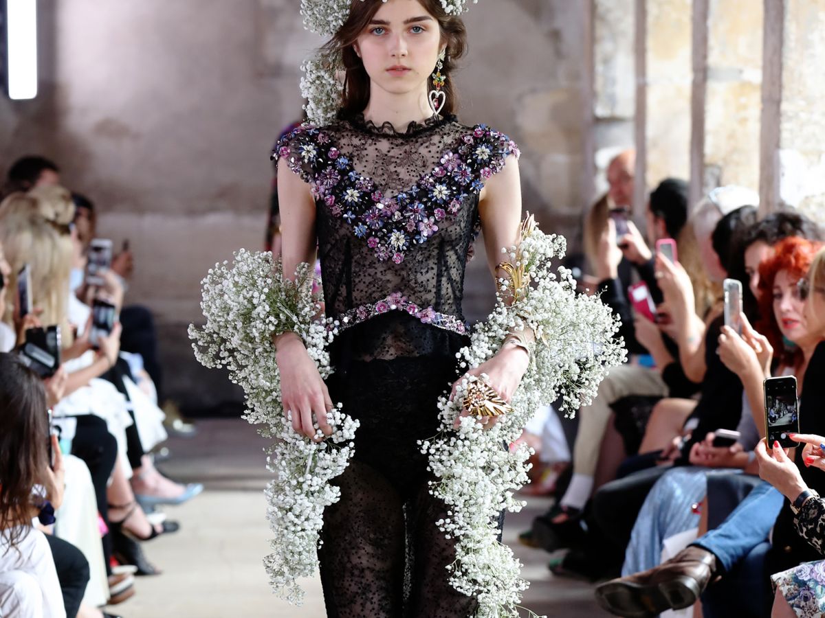 rodarte got romantic in paris, with help from loads of flower crowns