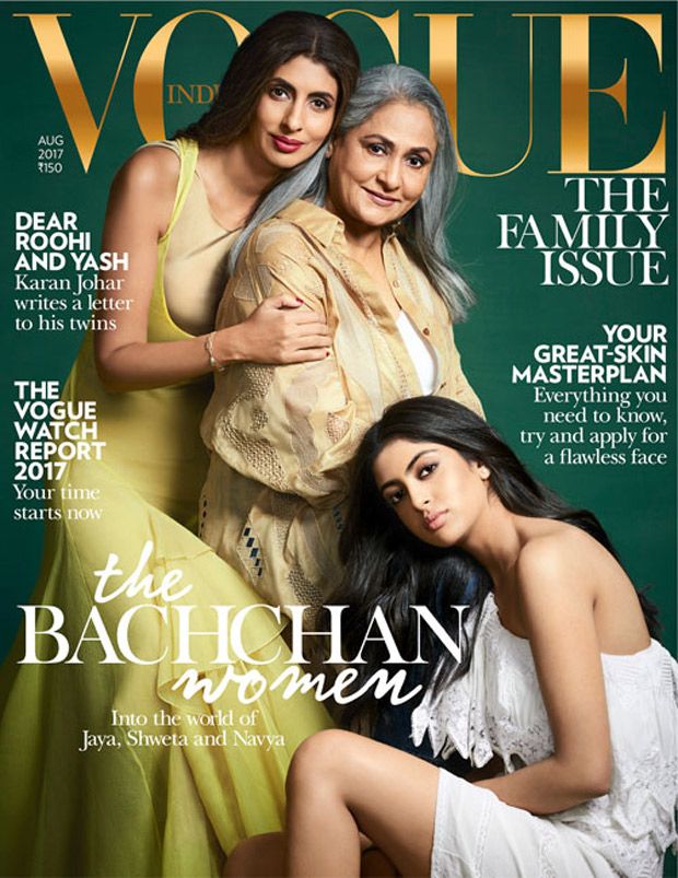 Check out Jaya Bachchan poses with daughter Shweta Bachchan Nanda and Navya Naveli Nanda on Vogue India cover