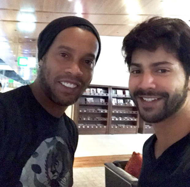 Check out Varun Dhawan's fan moment with Brazilian soccer legend Ronaldinho