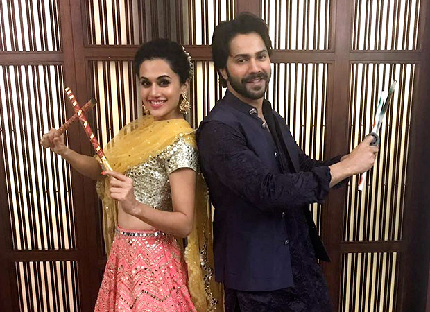 WATCH Varun Dhawan and Taapsee Pannu do the dandiya raas with massive crowd in Ahmedabad001