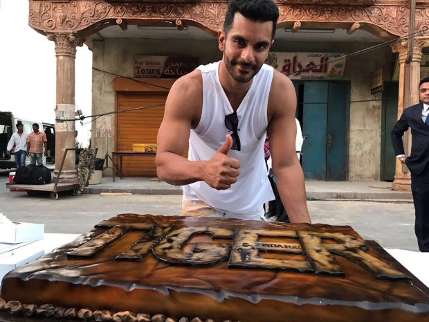 WOW! Angad Bedi cuts a gigantic cake, featuring Salman Khan, after wrapping up shoot for Tiger Zinda Hai1