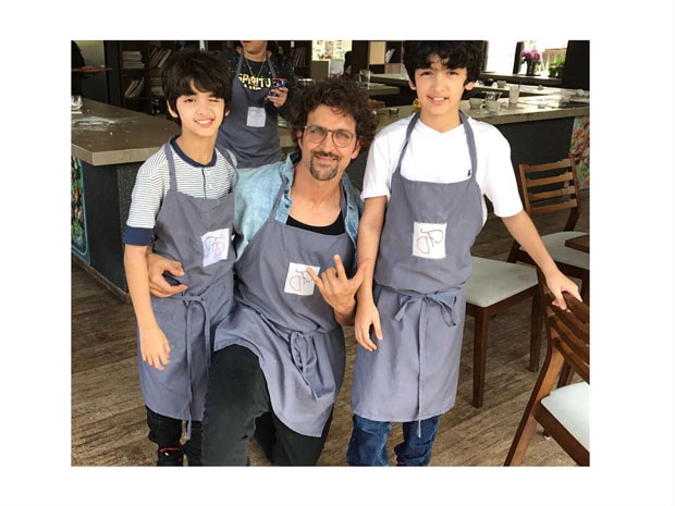Check out Hrithik Roshan and Sussanne Khan spend Sunday with their boys in cooking classes