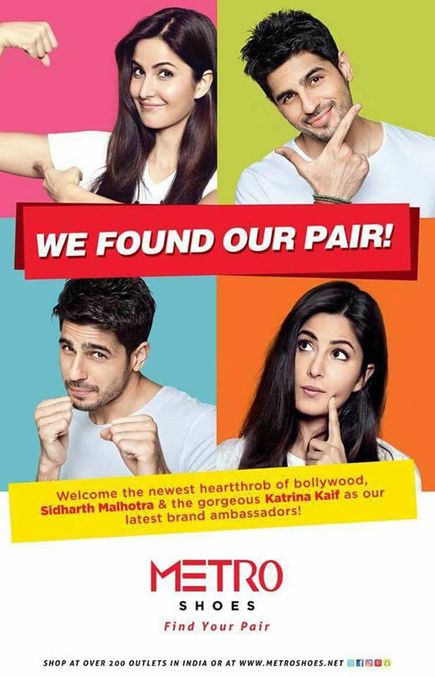 Katrina Kaif and Sidharth Malhotra roped in as brand ambassadors of Metro Shoes Features