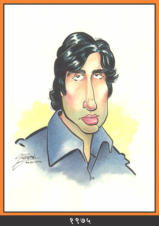 Raj Thackeray wishes Amitabh Bachchan through his caricatures-2---1975