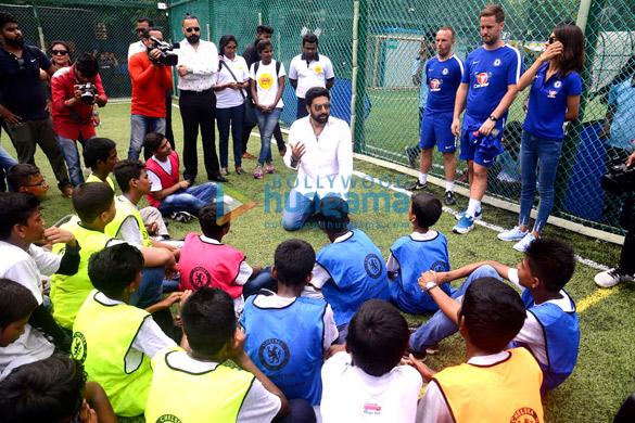 Spotted Abhishek Bachchan teaches football to kids