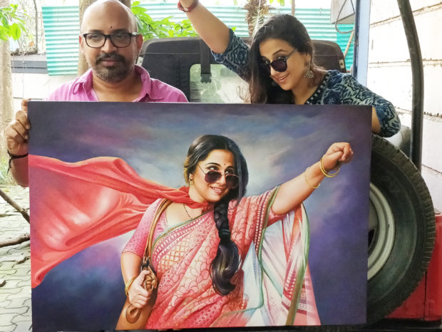 Vidya Balan an oil painting of the film poster