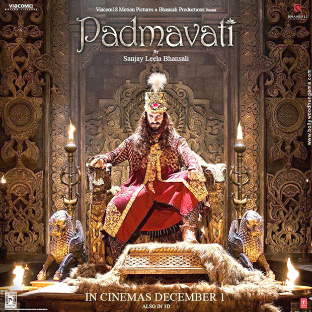 Ranveer Singh’s look as Alauddin Khilji is as tyrannical as ever on this poster of Padmavati