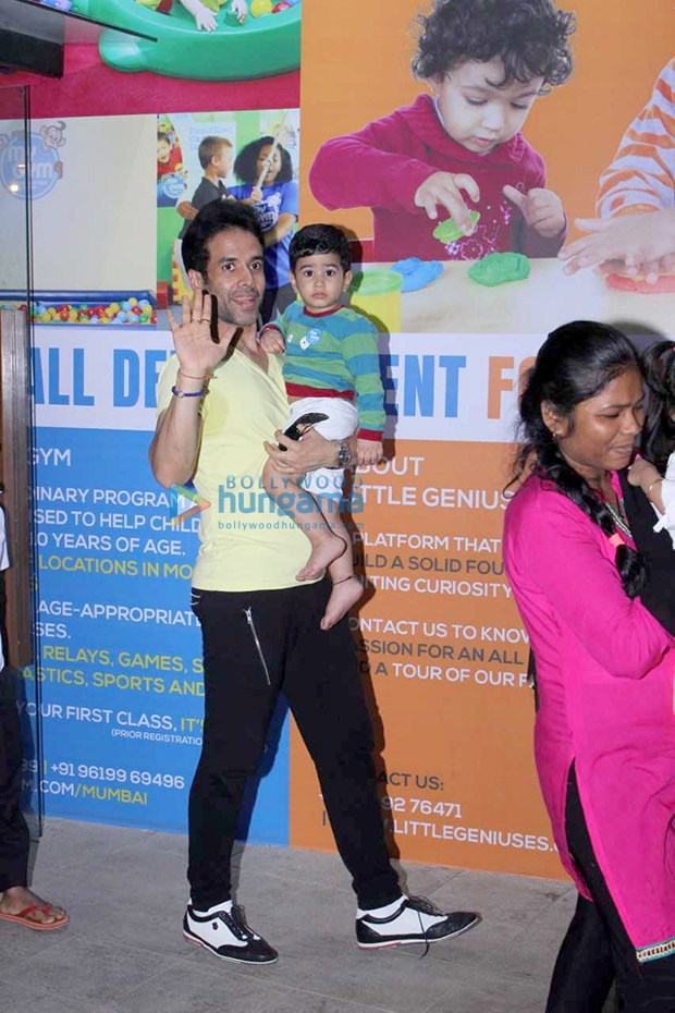 Tusshar Kapoor spotted with his son Laksshya Kapoor at the toddler gym1