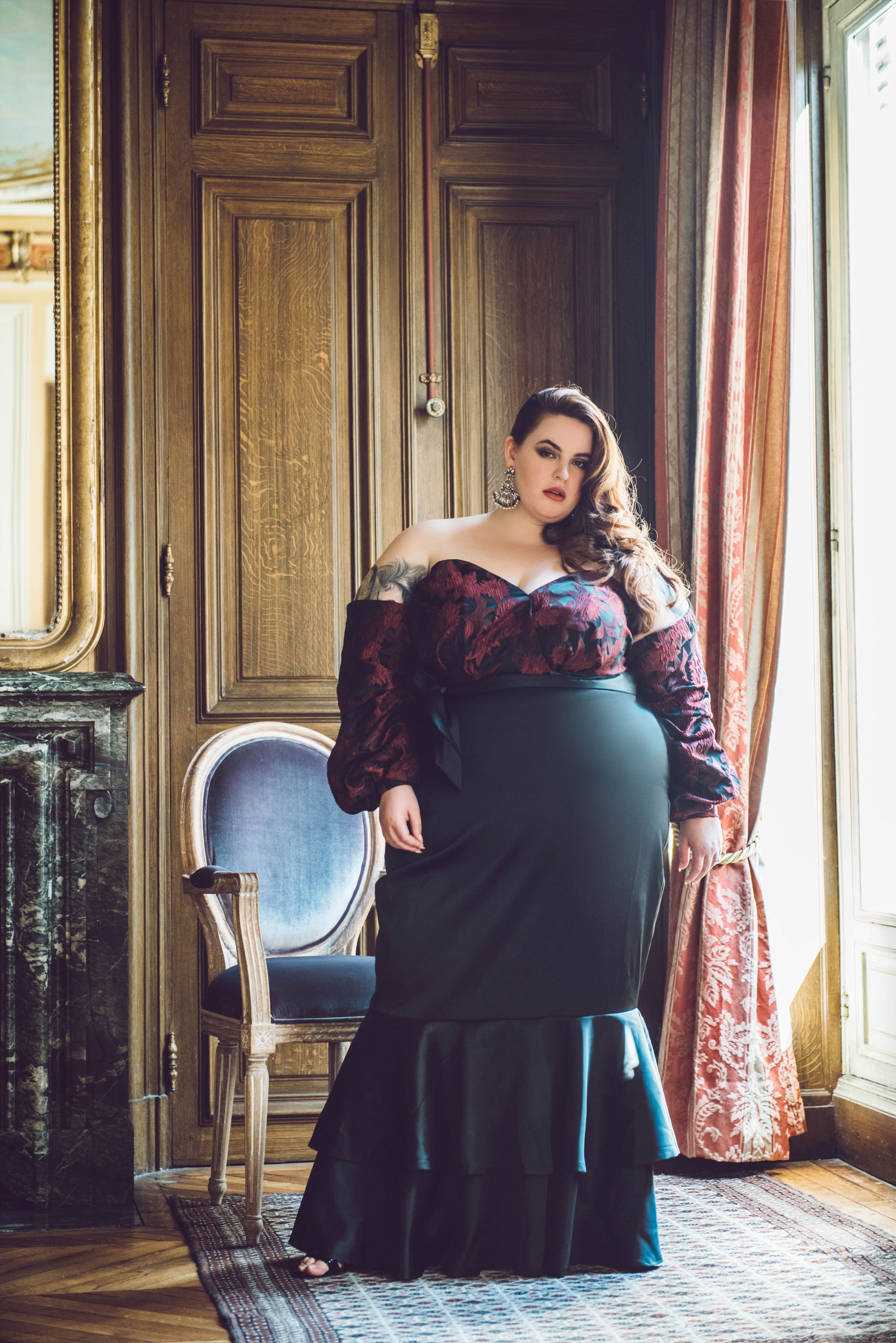 tess holliday brings eloquii’s holiday collection to life