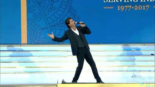 RIL 40 Shah Rukh Khan arrives on an Bachchan plays KBC with Ambani kids at the grand celebration