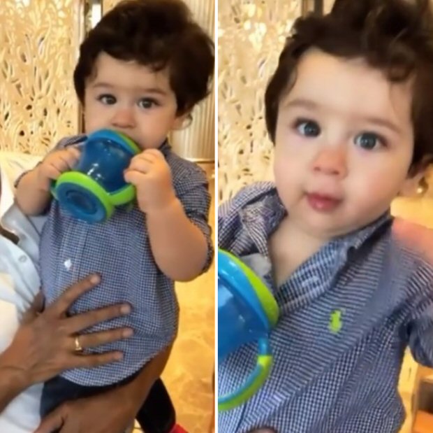 WATCH Jacqueline Fernandez bumps into baby Taimur Ali Khan; he tries to take away her phone (1)