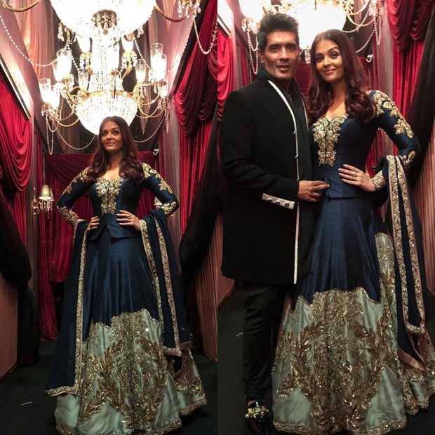 Aishwarya Rai Bachchan in Manish Malhotra ensemble at HT Most Stylish Awards 2018