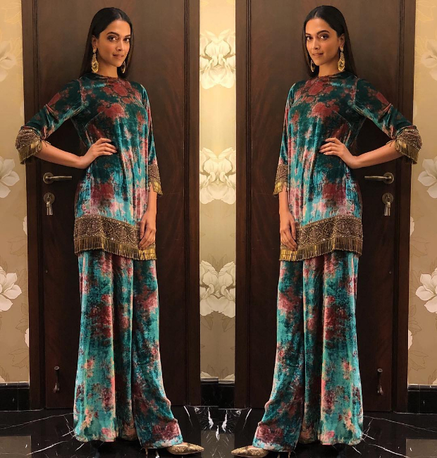 Deepika Padukone in Sabyasachi for Padmaavat promotions