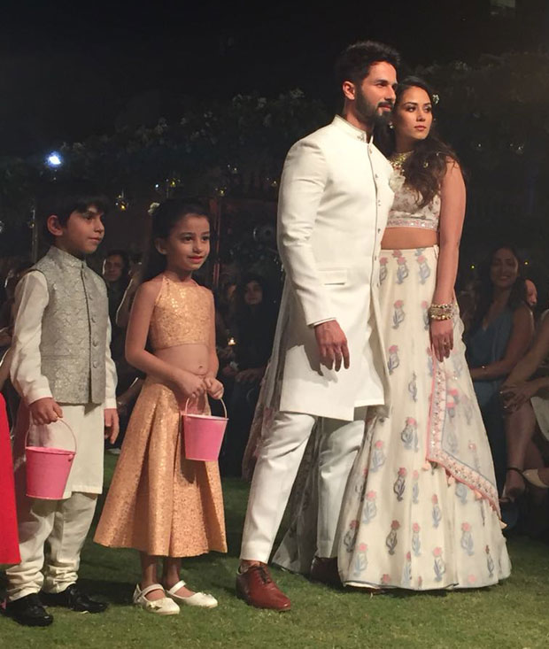 lakme fashion week summer/resort 2018: shahid kapoor and mira rajput look resplendent in white for anita dongre