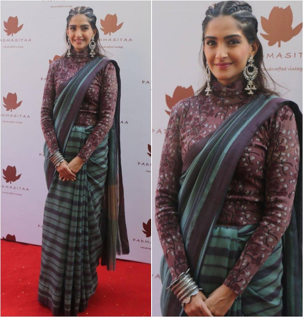 Deepika Padukone, Sonam Kapoor, Aishwarya Rai Bachchan, Parineeti Chopra and Hina Khan make some cringe-worthy choices! Sonam Kapoor in an Anavila M saree