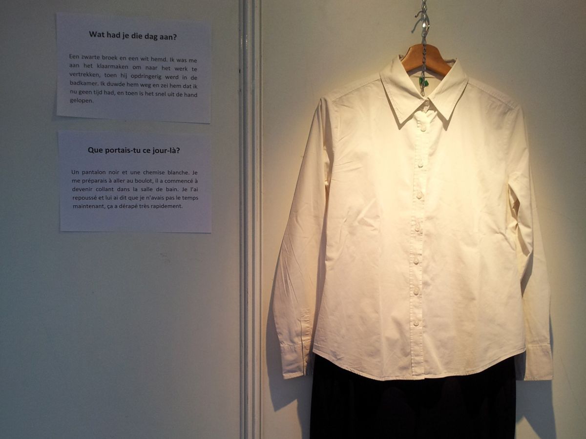 this exhibition wants to reclaim the phrase “what were you wearing?” for rape survivors