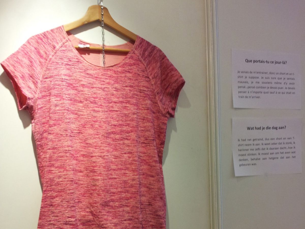 this exhibition wants to reclaim the phrase “what were you wearing?” for rape survivors