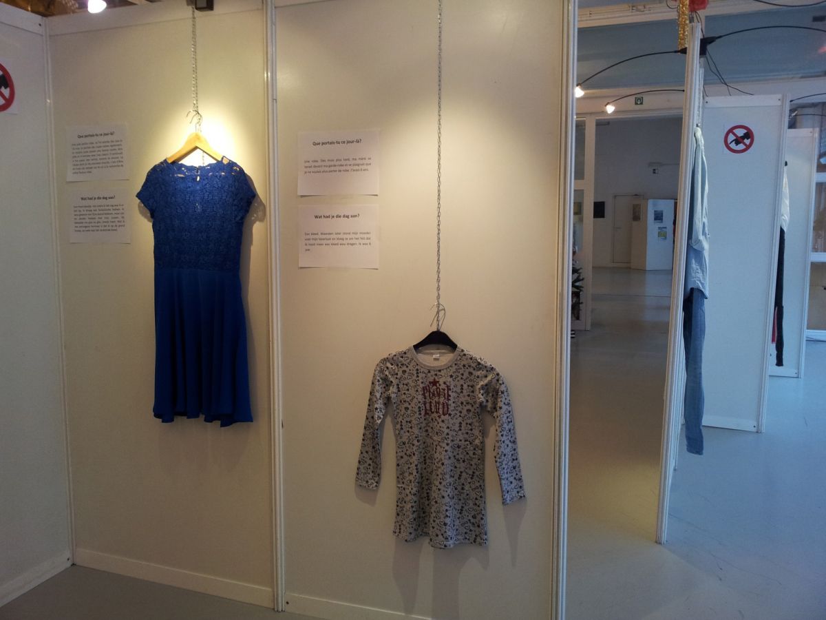 this exhibition wants to reclaim the phrase “what were you wearing?” for rape survivors