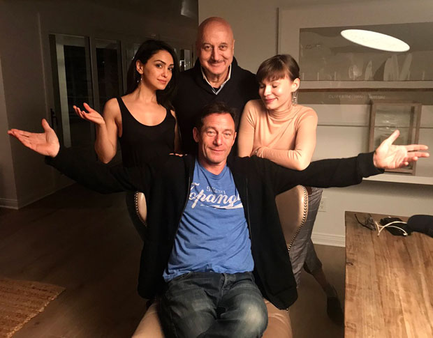 anupam kher has the best reunion with hotel mumbai co-stars armie hammer, jason isaacs and others in california