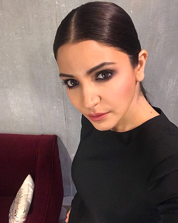 Woot Woot! Anushka Sharma is bringing Sexy and Shimmer Back in Black for Pari promotions! Anushka Sharma flaunts a sleek low back pony and a subtle makeup for Pari promotions