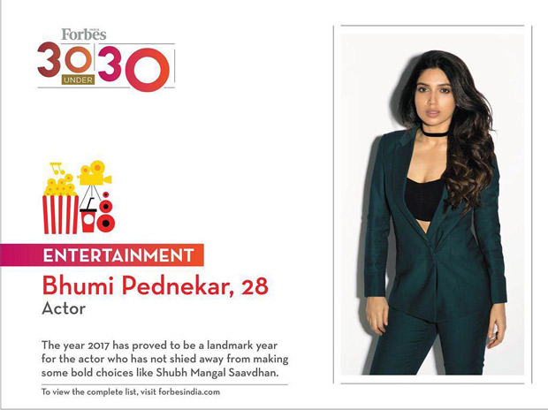 bhumi pednekar, vicky kaushal and mithila palkar make it to forbes 30 under 30 list