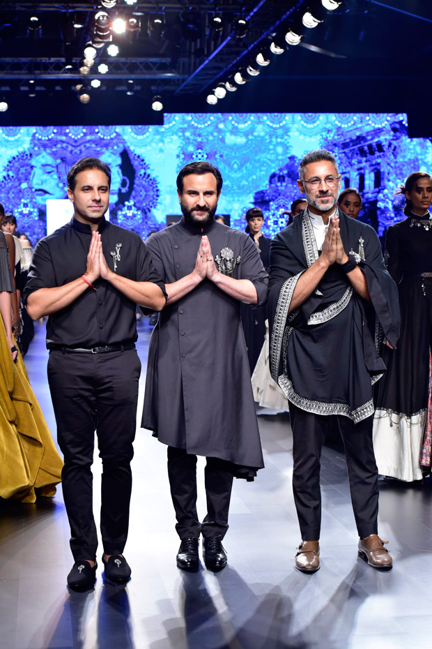 lakme fashion week 2018: saif ali khan redefines debonair as the showstopper for shantanu and nikhil