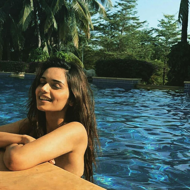 HOTNESS! Manushi Chhillar soaks in the sun in a black swimsuit 