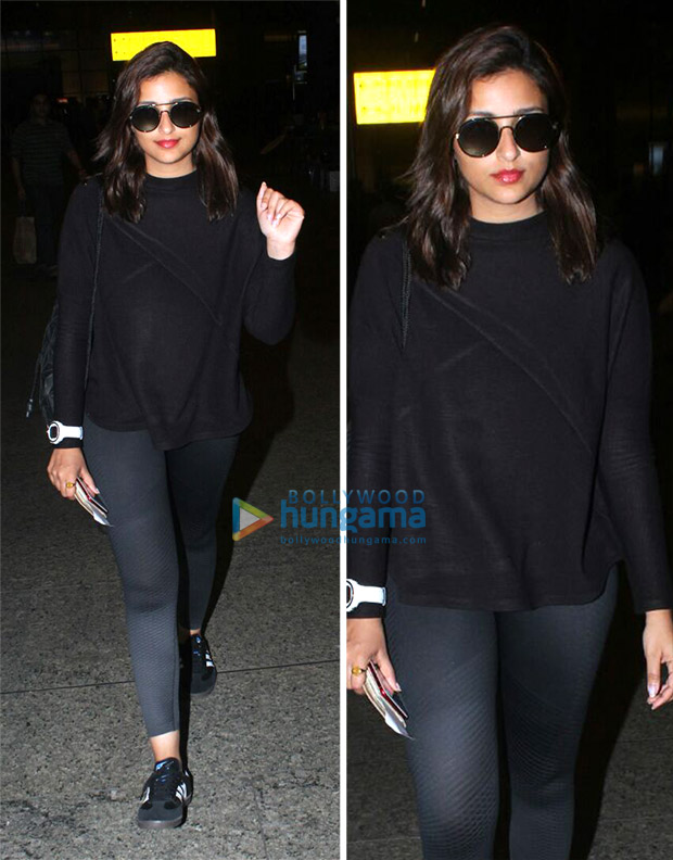 Weekly airport style: Anushka Sharma, Varun Dhawan, Shahid Kapoor, Sidharth Malhotra and and Kangana Rananut and Parineeti Chopra ace the monochrome game Parineeti Chopra airport styleParineeti Chopra airport style