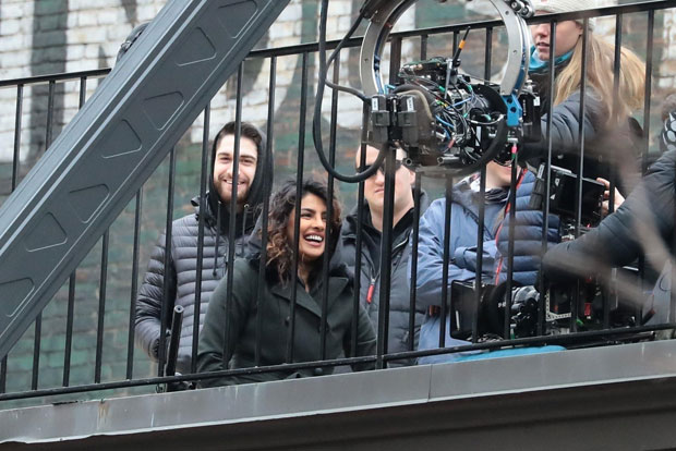 priyanka chopra is heavily armed on the sets of quantico in nyc