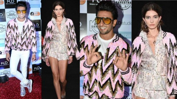 ranveer singh shocks again, dons a woman’s jacket