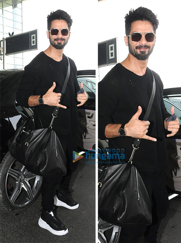 Weekly airport style: Anushka Sharma, Varun Dhawan, Shahid Kapoor, Sidharth Malhotra and and Kangana Rananut and Parineeti Chopra ace the monochrome game Shahid Kapoor airport style