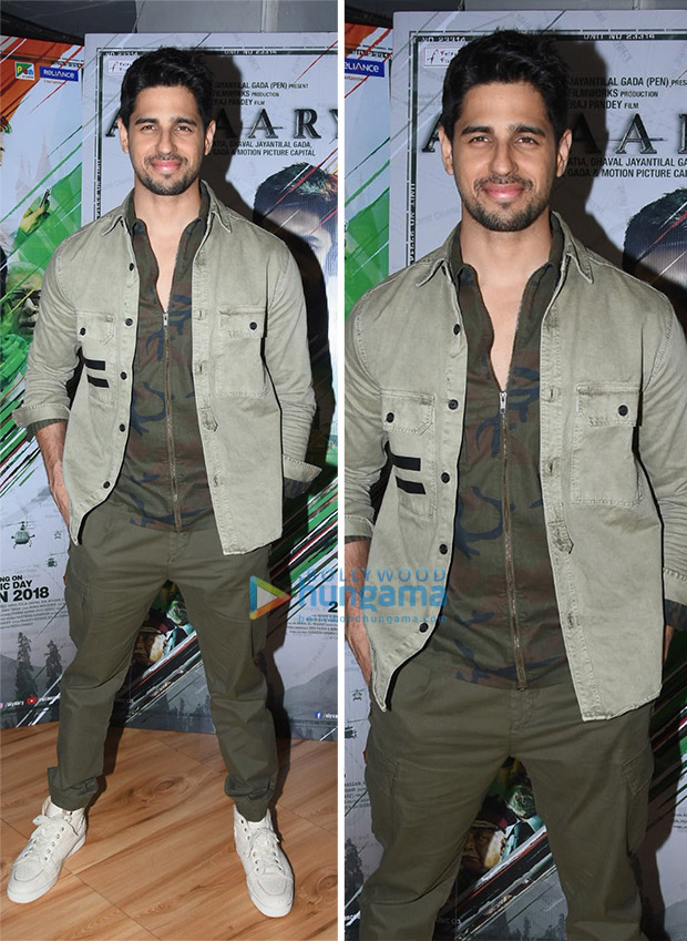 Sidharth Malhotra works the military style for Aiyaary promotions 