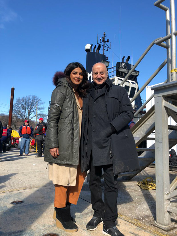 Anupam Kher meets Priyanka Chopra on the sets of Quantico