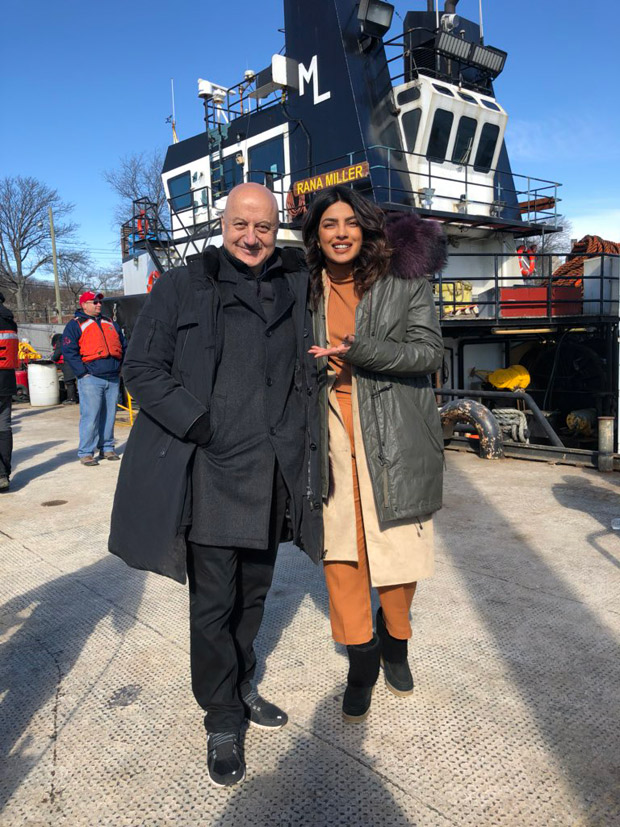 Anupam Kher meets Priyanka Chopra on the sets of Quantico