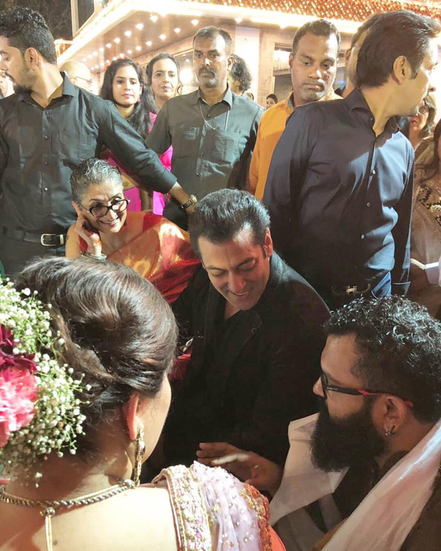 Salman Khan looked handsome with a broad smile at a friend's wedding