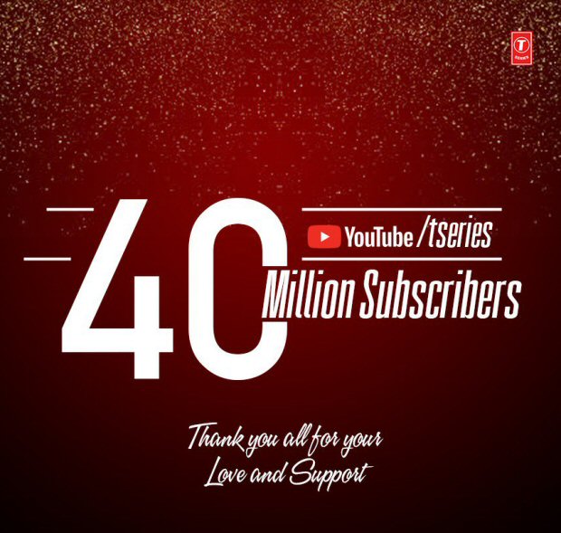 T-Series celebrates 40 million YouTube subscribers milestone
