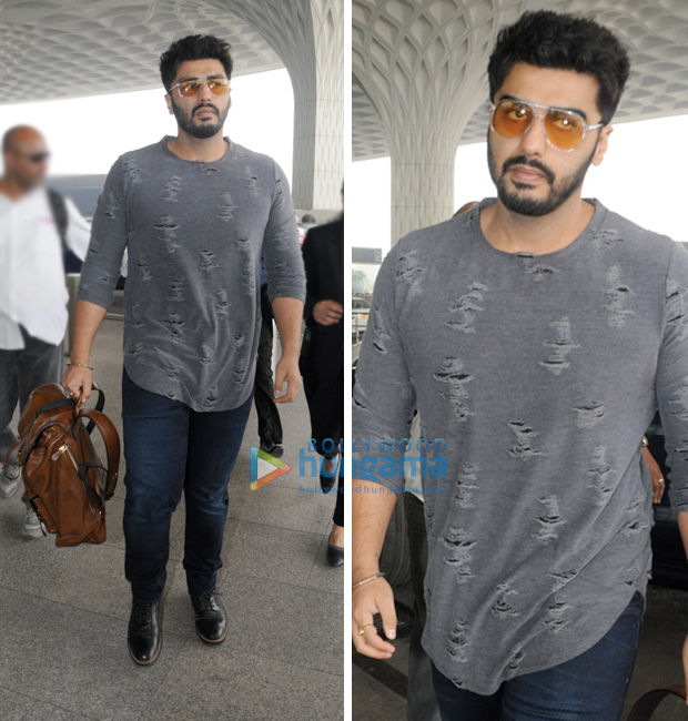 Weekly Airport Style: Arjun Kapoor rocks the distressed tee with denims