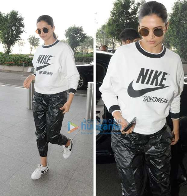 Weekly Airport Style: Deepika Padukone, Anushka Sharma, Kareena Kapoor Khan, Shahid Kapoor and Kangana Ranaut flaunt some breezy styles! Weekly Airport Style: Deepika Padukone goes sporty chic in Nike