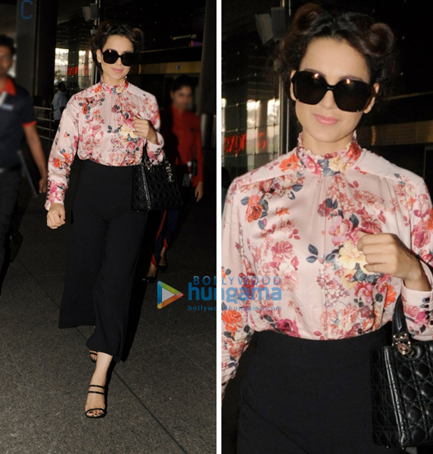 Weekly Airport Style: Deepika Padukone, Anushka Sharma, Kareena Kapoor Khan, Shahid Kapoor and Kangana Ranaut flaunt some breezy styles! Weekly Airport Style: Kangana Ranaut goes floral chic