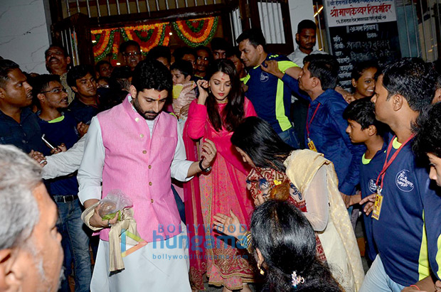 Aishwarya Rai Bachchan and Abhishek Bachchan during Ganesh Chaturthi
