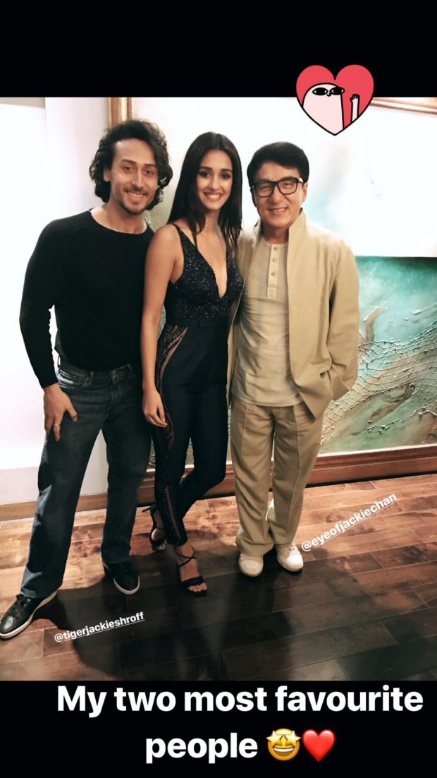 Baaghi 2 couple Disha Patani and Tiger Shroff pose with their favourite Jackie Chan