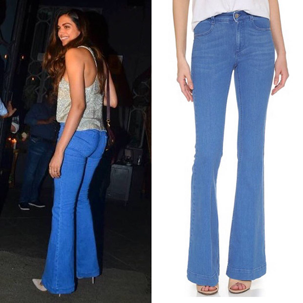 Deepika Padukone in Stella McCartney flared denim in 2017