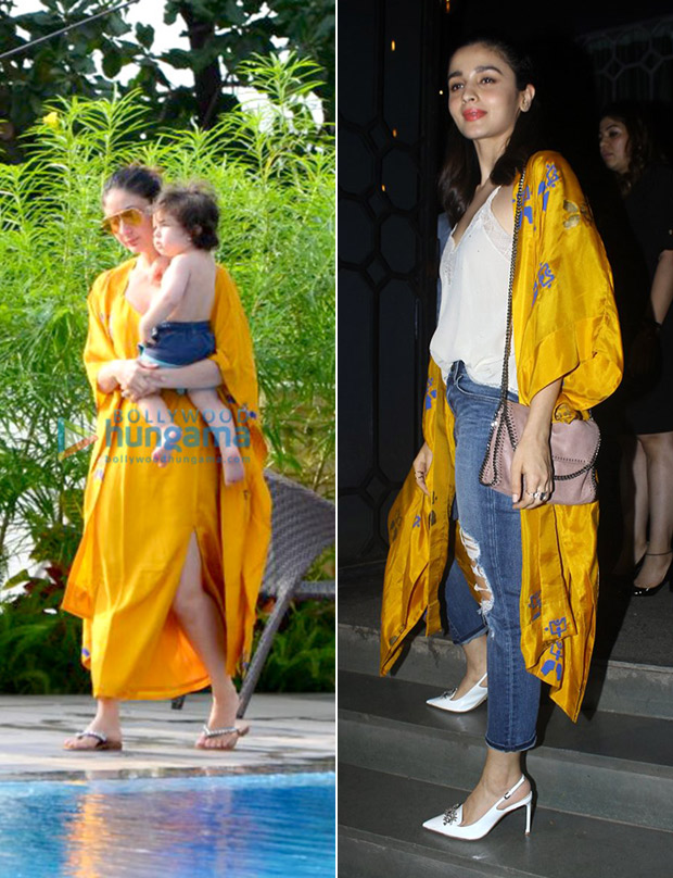 Kareena Kapoor Khan and Alia Bhatt in House of Masaba ochre beach cape jacket