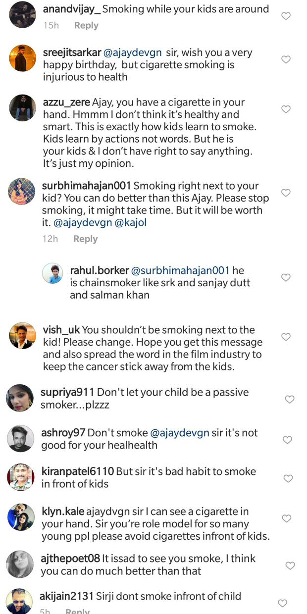 Now what? Internet gets OFFENDED because Ajay Devgn smokes next to his son