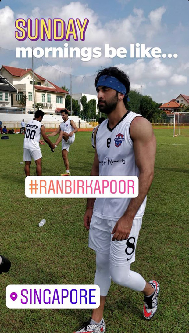 Ranbir Kapoor, Abhishek Bachchan and Arjun Kapoor play charity football; break into 'Kala Chashma' dance in Singapore