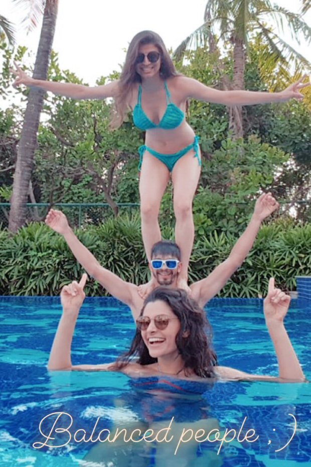 saiyami kher chilling in the pool with her friends is definitely weekend goals for the summer