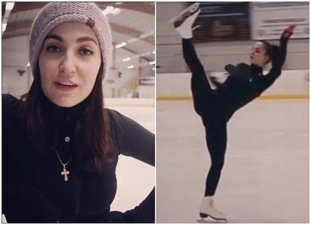 VIDEO: Elli Avram stuns with amazing figure skating skills on Varun Dhawan's October theme