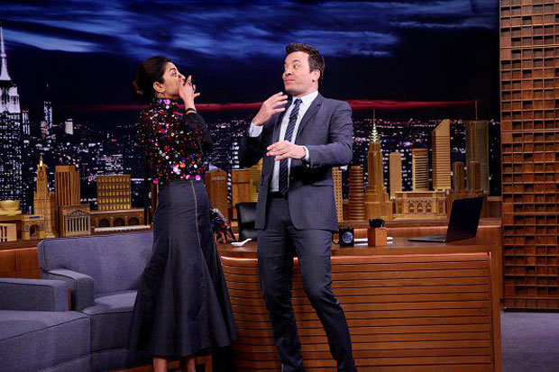 Watch: Priyanka Chopra challenges Jimmy Fallon to gulp 10 skittles at once on The Tonight Show Starring Jimmy Fallon